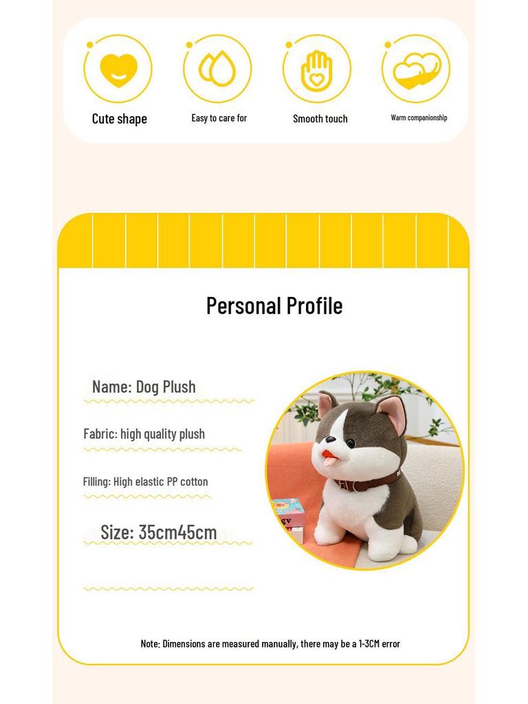 Trendy Plush Fortune Dog Doll - Cute Children's Rag Doll and Pet Ornament