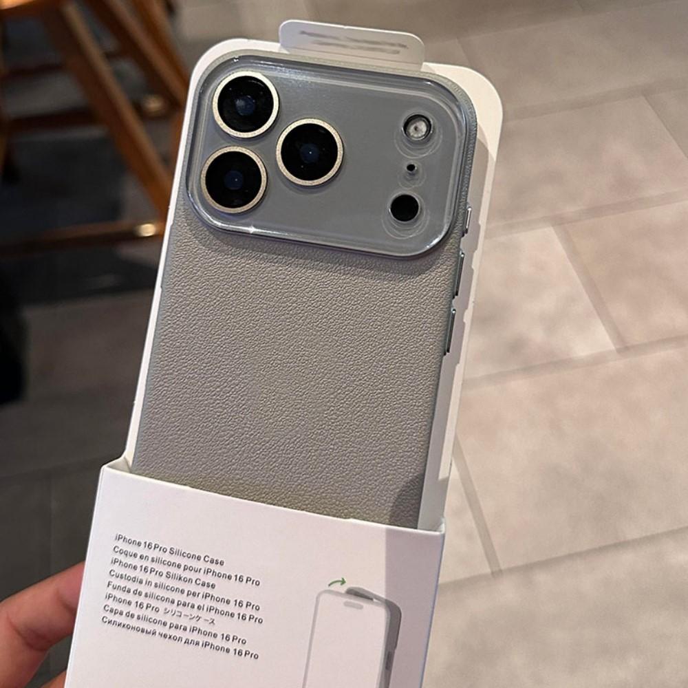 Luxury HD Hard Glass Camera Case For 17 Air 16 15 14 13 12 11 Pro Max Plus Hard PC Leather Texture Armor Shockproof Funda
