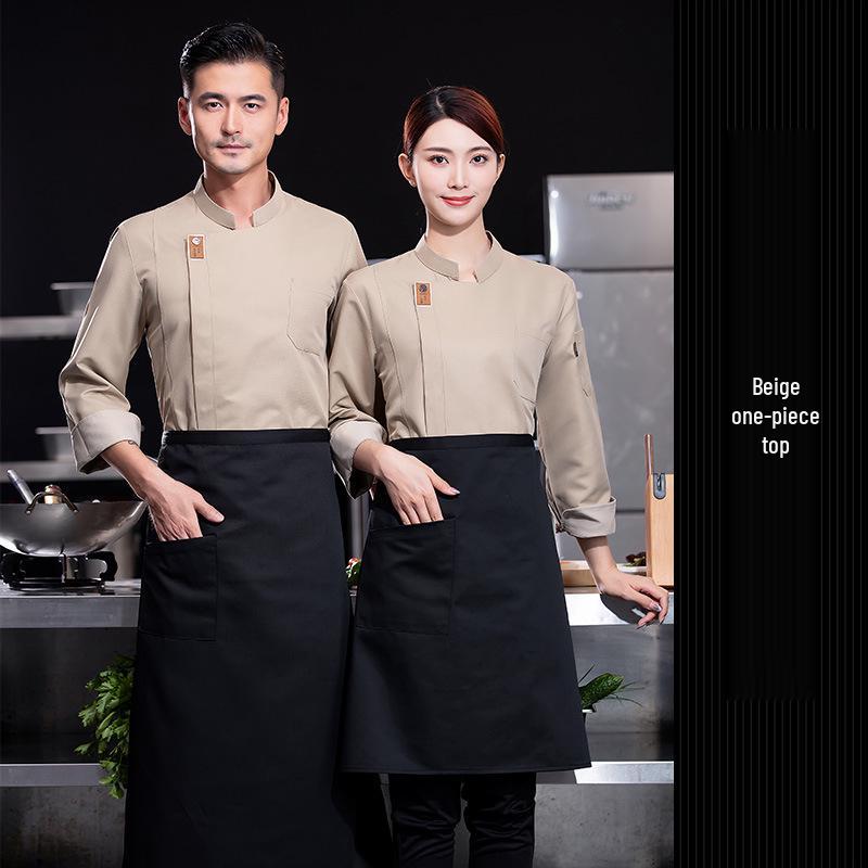Long Sleeve Breathable Chef Coat for Restaurant and Catering - Unisex Workwear for Autumn/Winter