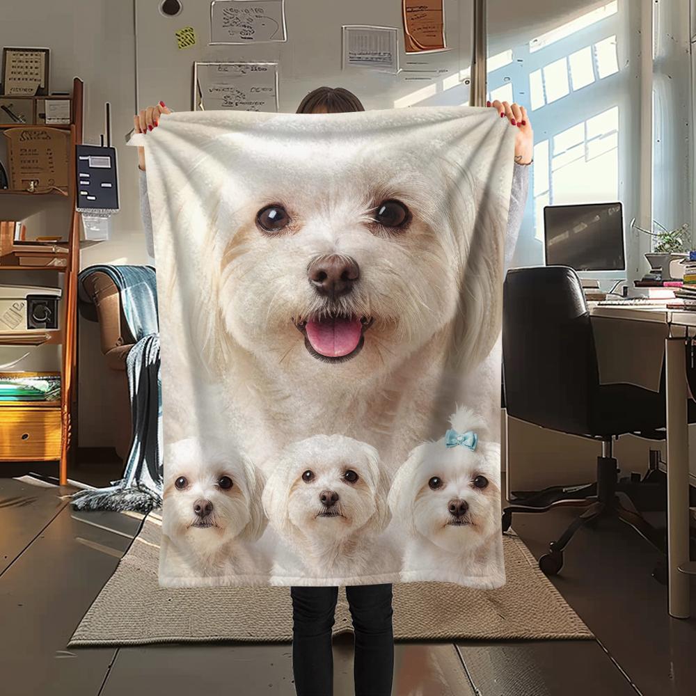 

1Pc Poodle Marejus Dog Print Flannel Blanket, High quality Comfortable for All Seasons, Home Decor, Warmth and Comfort, Perfect for Gifts 80cm x 120cm