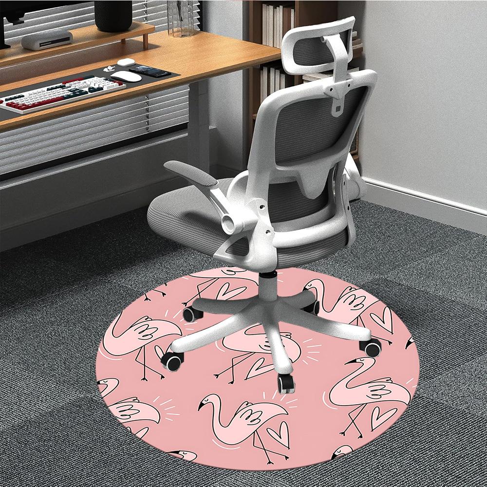 1pc Flamingo Pattern Chair Carpet for Office, Non slip, Soft and Durable Office Rug for Interior Decoration
