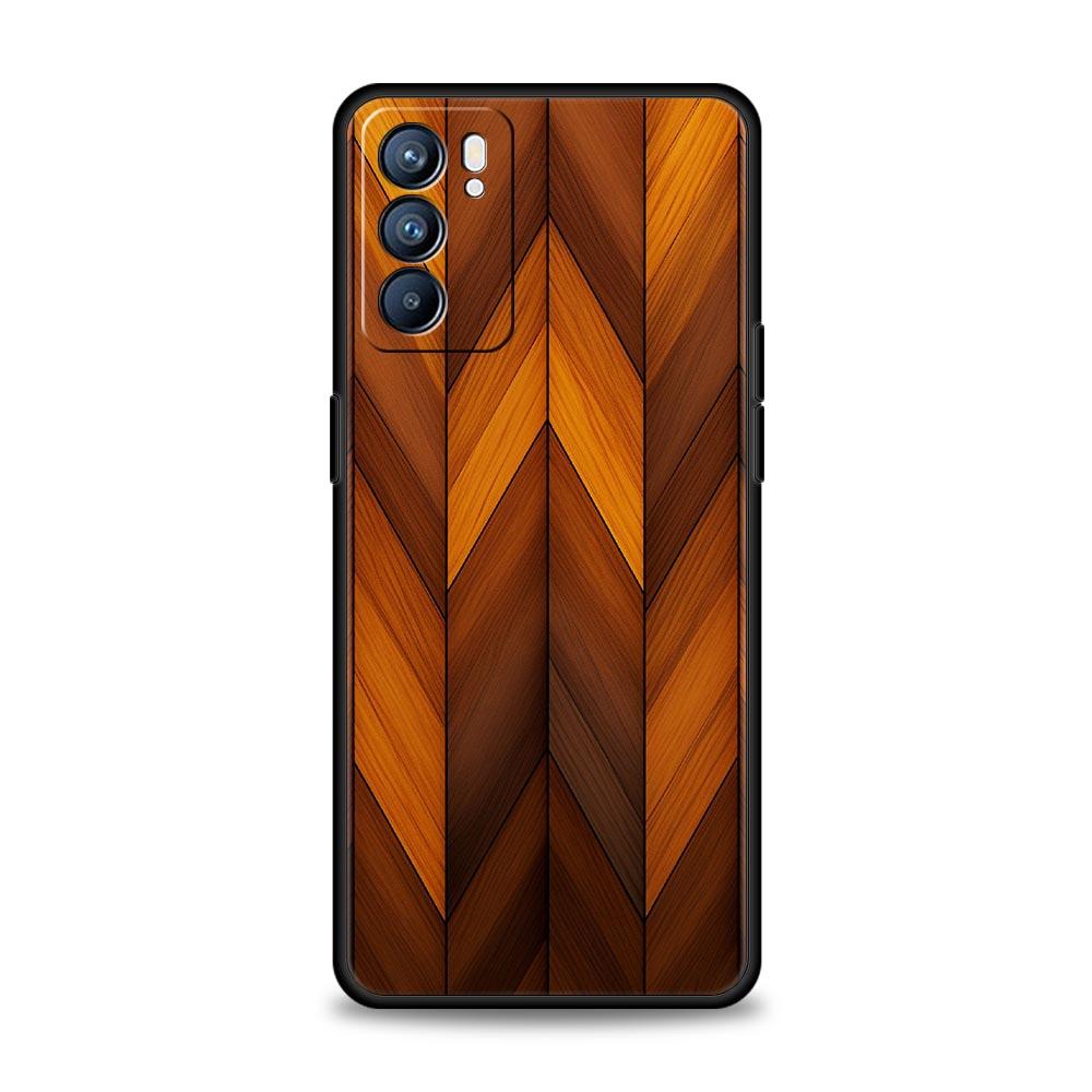 Luxury Vintage Wood Grain Pattern Phone Case For Oppo Reno 13 12 11 10 7 F Find X5 X6 A98 A80 A79 A78 A57 A54 A17 Pro Soft TPU