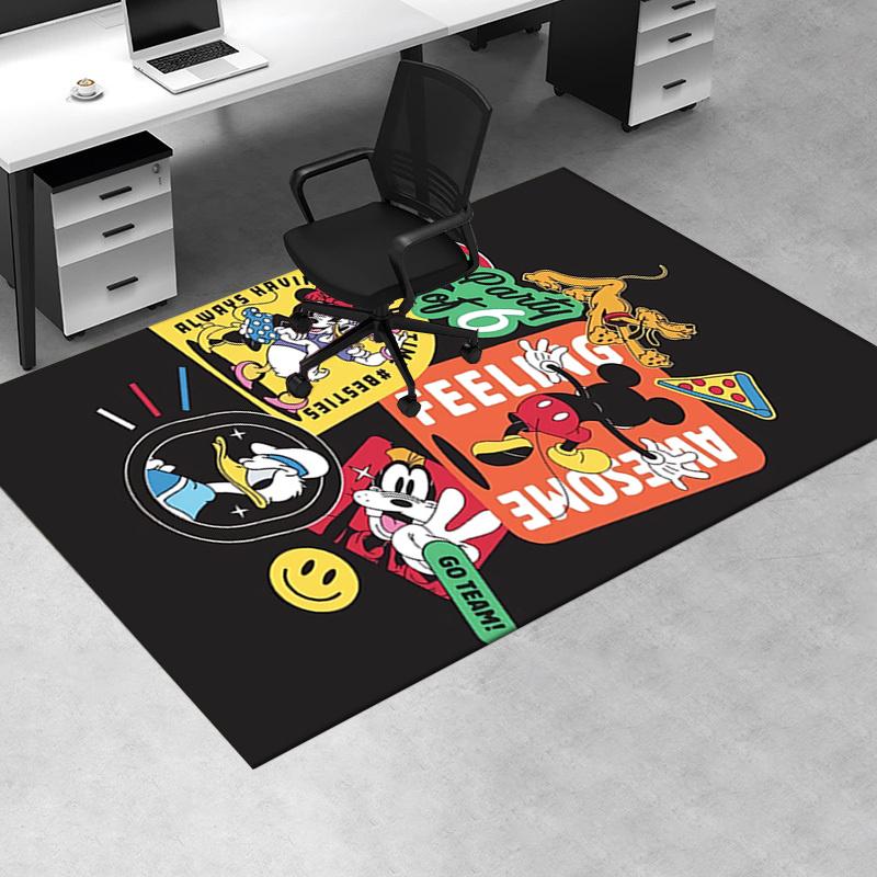 Office Rug Mickey Mouse, Party theme 3D Printed Anti-Slip Rug-Machine Washable for Living Room