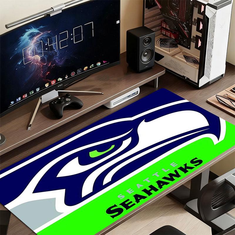 Seahawks Mouse Pad, Large Gaming Desk Mat, Non-slip XXL Mousepad for Laptop & Tablet, Mini PC Playmat with Stitched Edges