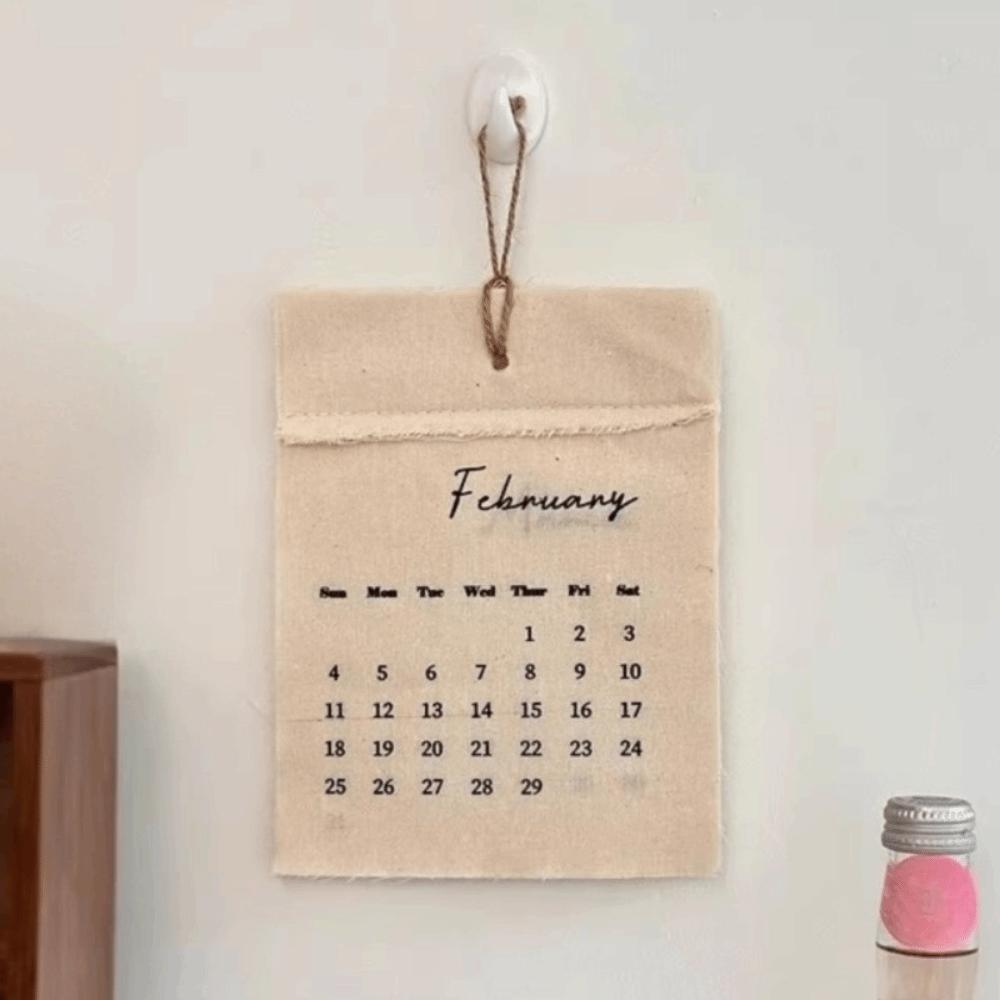 12-Month Reusable Textile Planner Eco-Friendly Wall Hanging Decor  Students