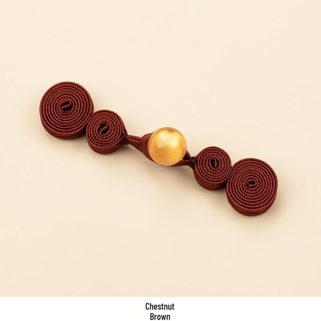 Hengmeihe Hand-Woven Cheongsam Jade Bead Gourd Buttons - Vintage Tang Suit Decorative Accessories