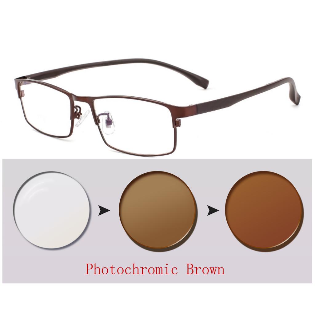 Metal Alloyalloy Photochromic Myopia Eyeglasses Women Men Prescription Spectacles Eyewear +0.5 +0.75 +1 +1.25 +1.5 +2 +2.5 +3.0+