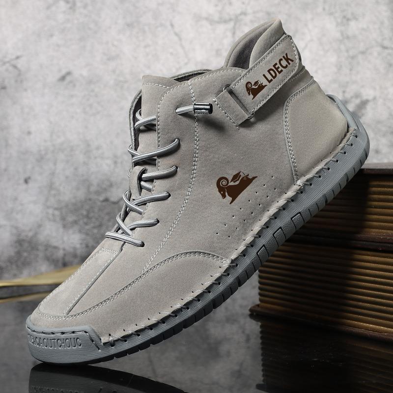 Men's Casual Shoes High Quality Cowhide Ankle Boots Fashion Handmade Leather Boots High-Top Sneakers for Men Zapatillas Hombre