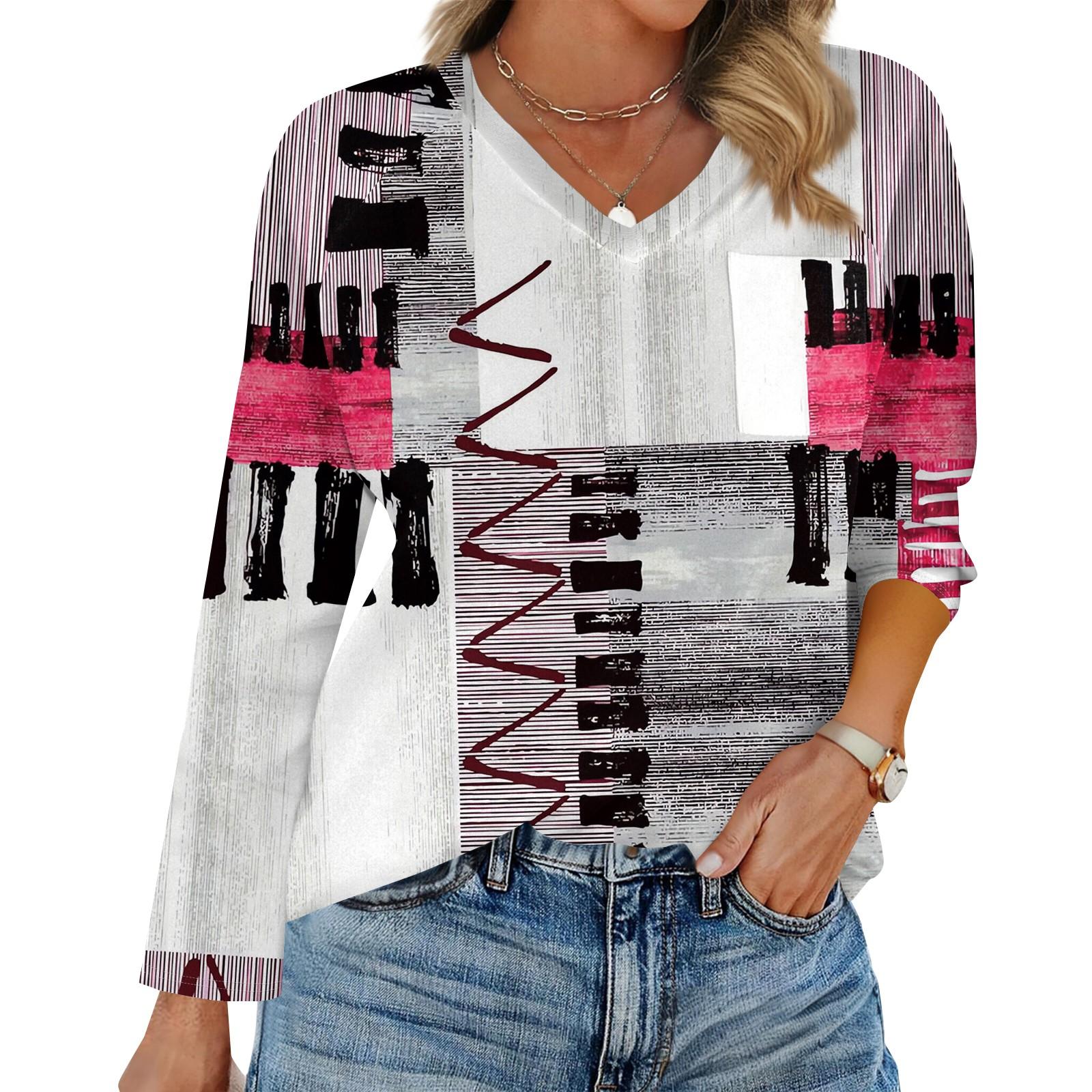 

Женская футболка реглан с длинным рукавом, V-образным вырезом, вставками однотонного цвета, повседневный топ-пуловер, V-образный вырез, карман, базовая рубашка XL белый