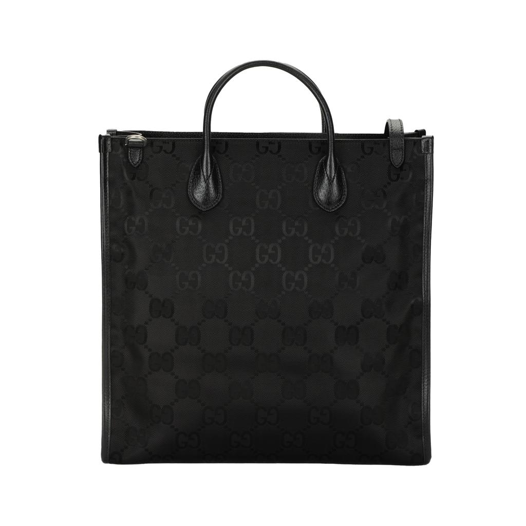 GUCCI Off The Grid Nylon With Leather Tote Bag, Shopping Bag, Portable Crossbody Bag, Shoulder Bag Mens Black