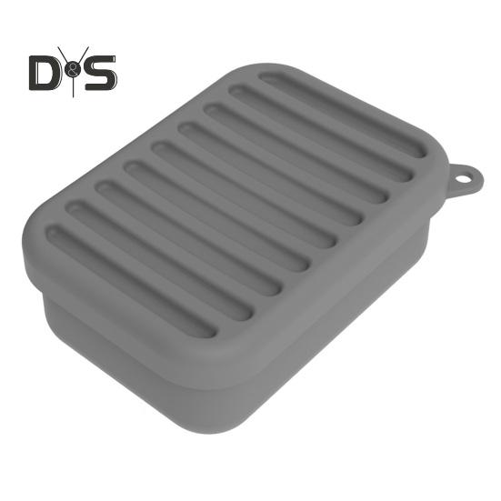 

Герметичный силиконовый дорожный мыльница с дренажной крышкой, компактный дизайн, переносной контейнер для мыла, держатель для мыла серый