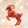 Christmas Lamb Acrylic Hanging Ornament 1PC Flat Cute Sheep Pendant for Xmas Tree Home Winter Holiday Party Decoration