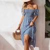 2026TK Women's Bohemian Elegant Style Dress Summer Vacation Seaside Floral Dress