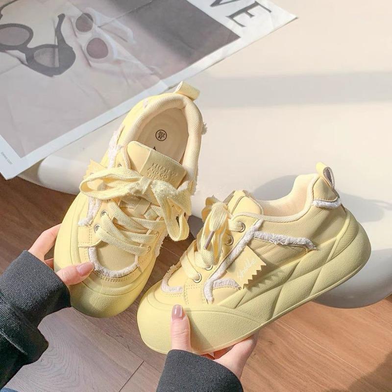 Niche versatile shoes board shoes women's new spring and autumn platform white shoes bread shoes