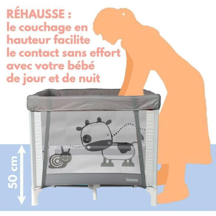 BAMBISOL - Parc/Berceau Bébé Pliant 90x90cm avec 2 Niveaux de Couchage - Sac de Transport, Espace de Jeux