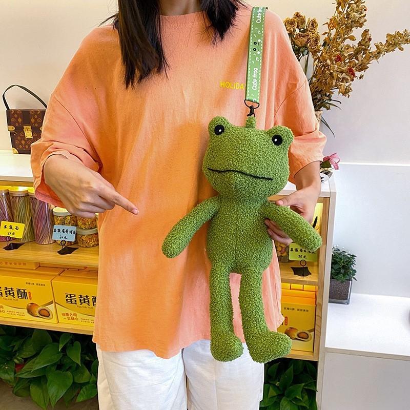 Plush Crossbody Frog Bag Doll Shoulder Cute Cartoon Toy Backpack Birthday Gift
