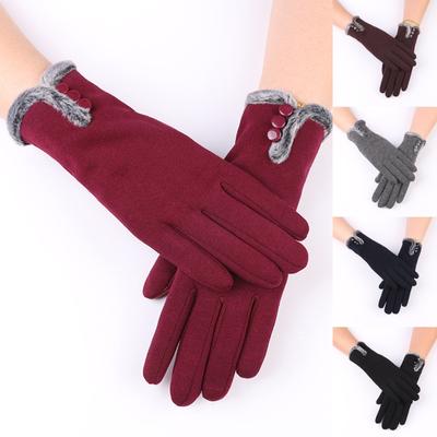 Women's Warm Gloves In Winter No Down  Screen Thick Down Cold Proof Gloves