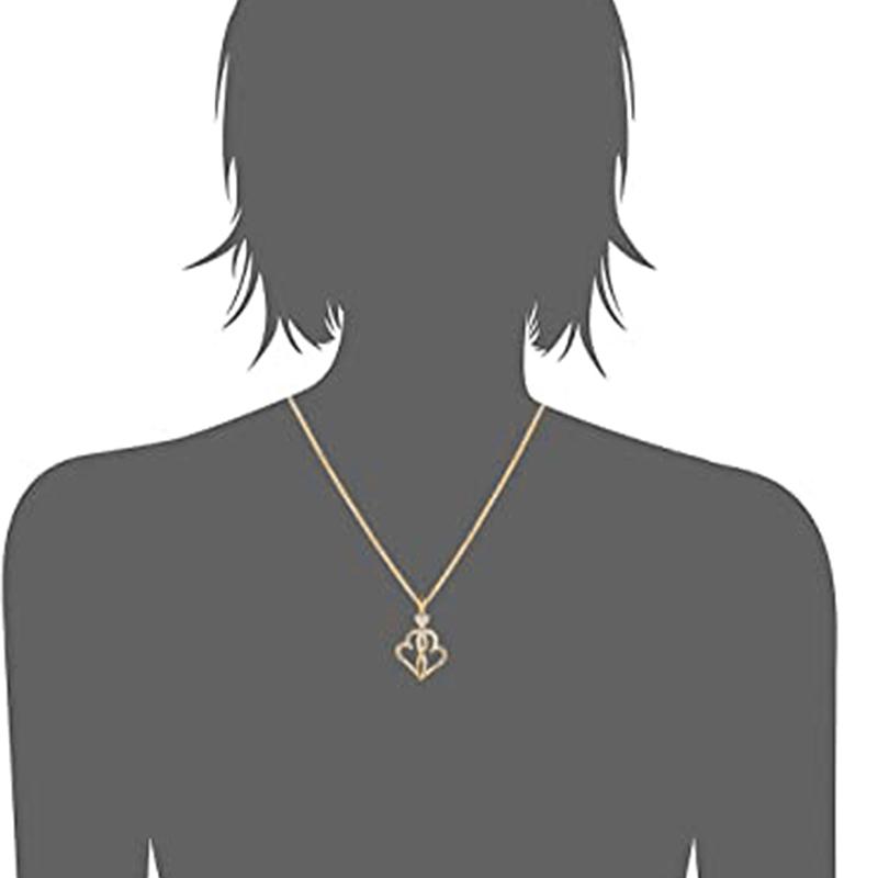 Huitan Novel Double Heart Design Pendant Necklace Female Chic Modern Neck Accessories Fashion Delicate Anniversary Party Jewelry