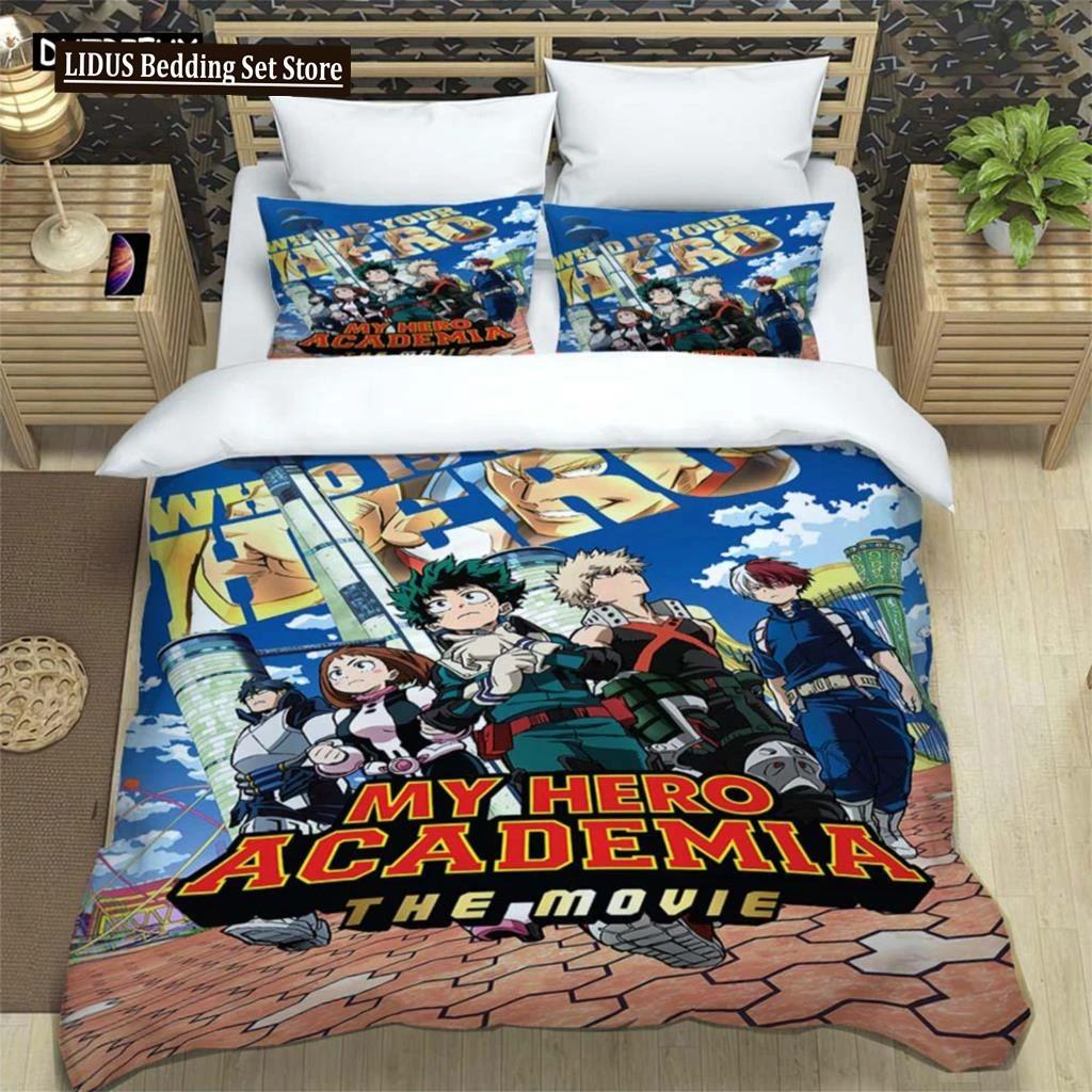 Hd Anime Mein Hero Science Cartoon 3D Printed Bedding Queen Bedding Set Customized King Size Bedding Set Polyester Quilt Cover