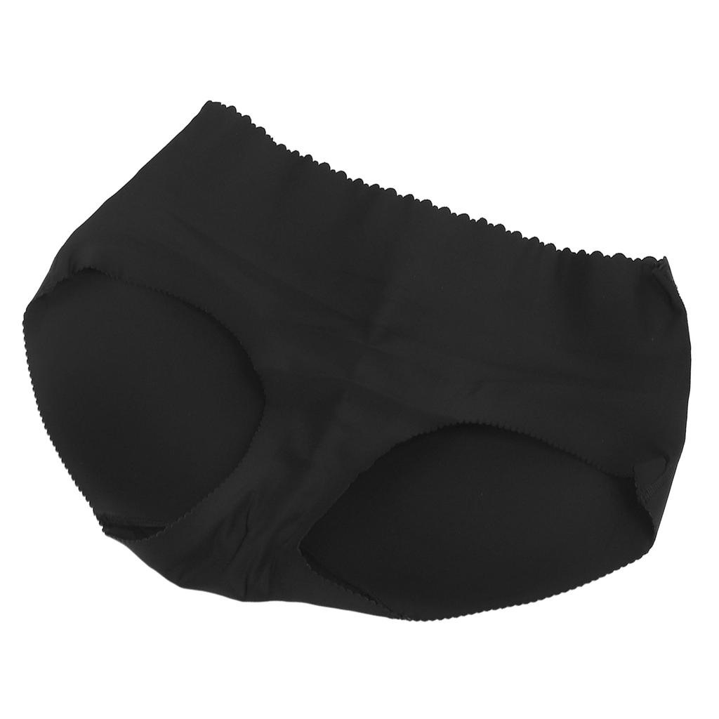 Po-Lifting-Slips Hüftgepolstert Nahtlos Low Rise Push-Up Po-Lifting Shapewear Glänzend Schwarz M