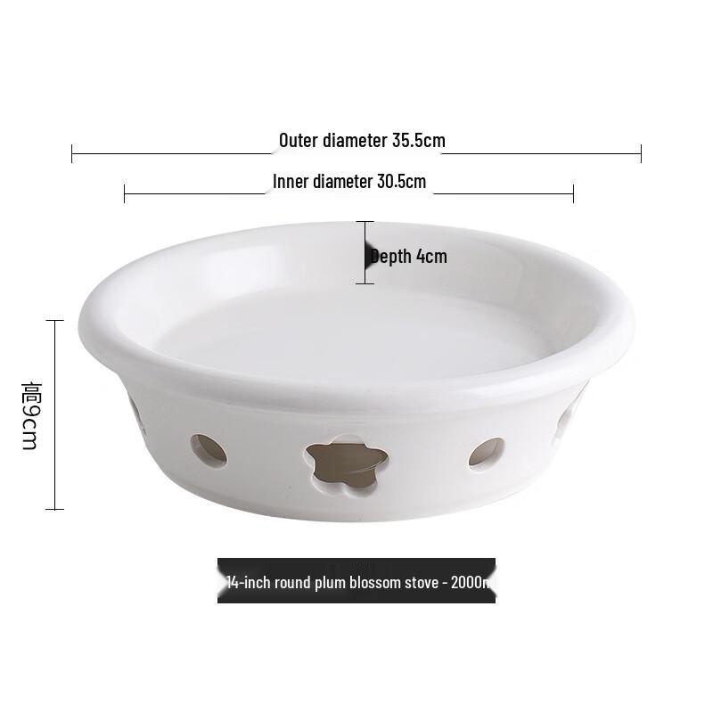 Plum Blossom Ceramic Candle Warming Dish