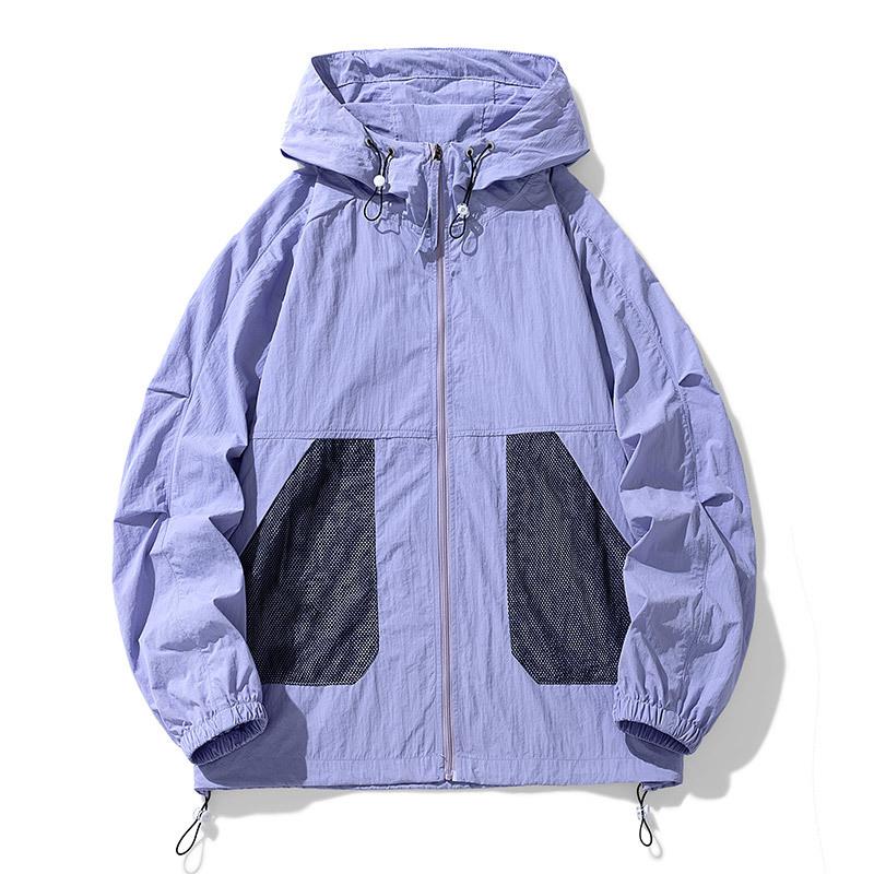 

Новая летняя японская уличная легкая и дышащая солнцезащитная одежда M-8XL большого размера, солнцезащитная одежда из ледяного шелка для мужчин и женщин 8XL фиолетовый