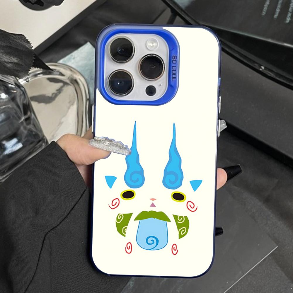 

Yo-kai Cute W-Watch Phone Case For iPhone 16,15,14,13,12,11,Pro,Max,Plus,Mini,XS,SE Anti Fall Blue Matte Hard Bumper iPhone14pro