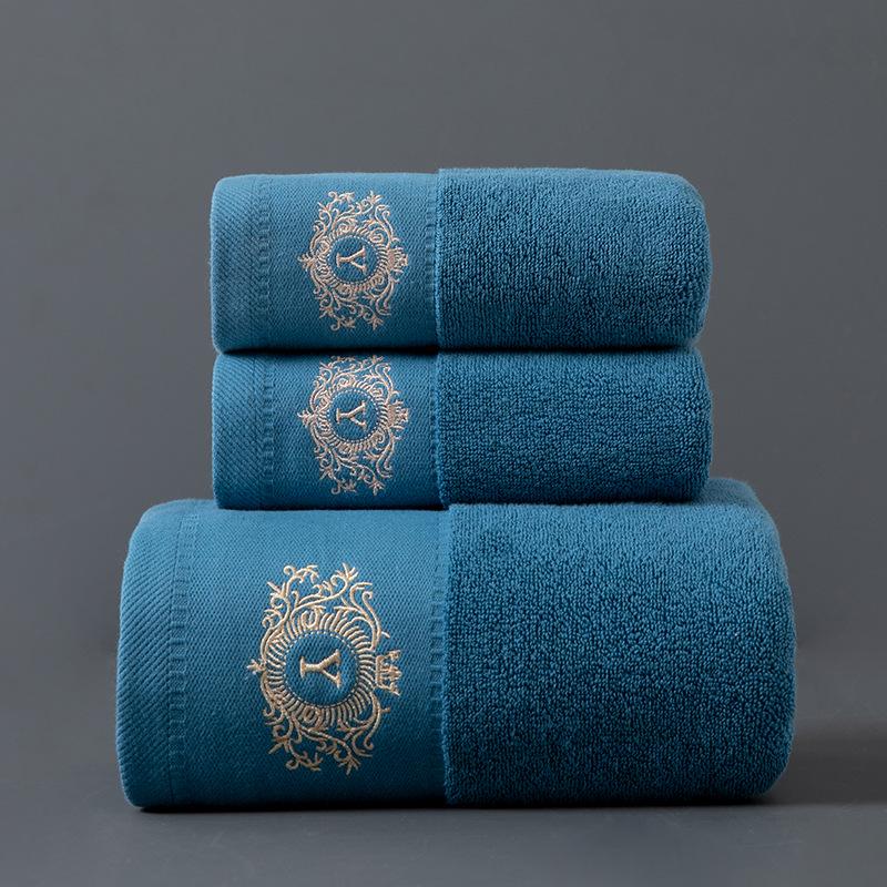 Pure Cotton Bath Towel Set: Absorbent and Lint-Free, Three-Piece Gift Set Featuring Extra Large Towels and Face Towel for Adults