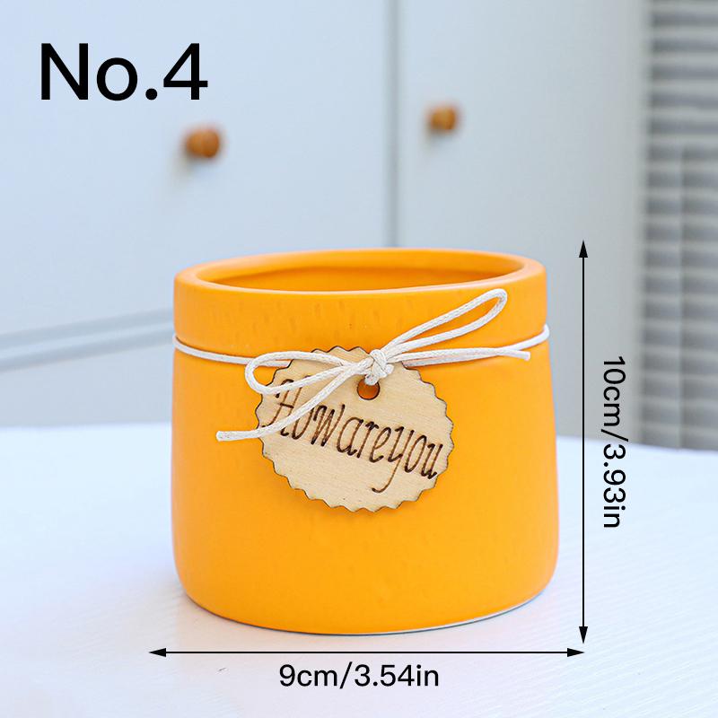 Simple Colored Flower Pot Ceramic Succulent Pot Plant Pot Planter Bonsai Home Decor Garden Decoration Desktop Ornaments