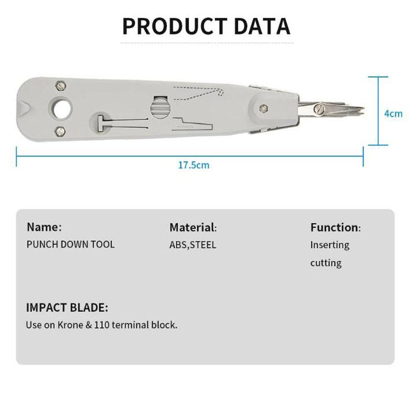 

Инструмент для заделки, многофункциональный инструмент для вставки IDC/сетевого кабеля типа Krone Cat5 Cat6 и телефонных клемм Pack of 1