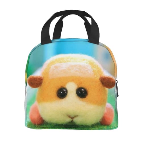 Pui Pui Molcar Insulated Lunch Bag with Clasp, Black, Bento Box, Insulated, Cooler Bag with Zipper, Compact, Soft Cooler Bag, Tote/Eco Bag