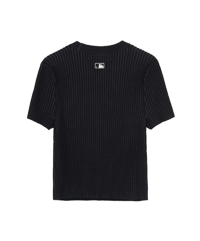 Emelbi Women'S Basic Street Rib Short Sleeve Knit Ny (Black)
