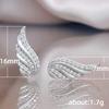 1 Pair, Fashionable, Inlaid with Synthetic Zircon, Fashionable and Versatile, Exquisite Wing Shape