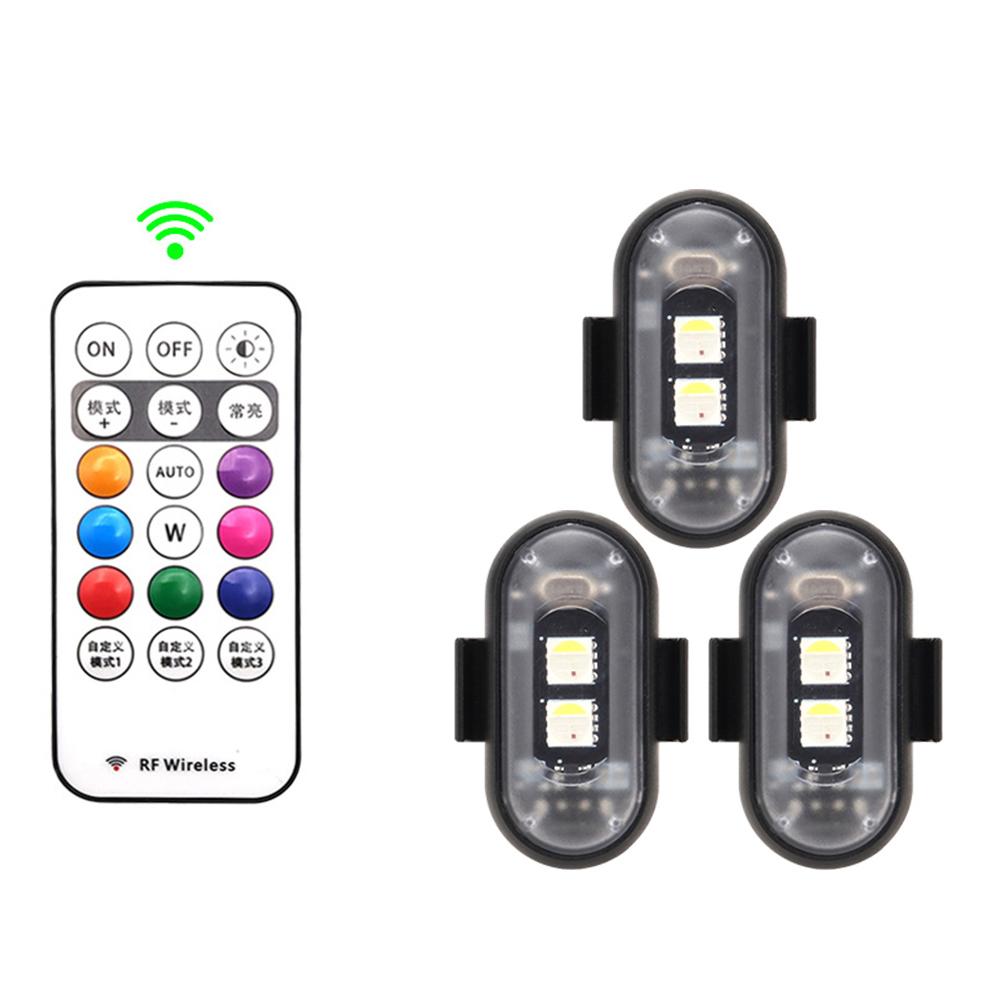 

Універсальні мотоциклетні RGB світлодіодні стробоскопи з контролером, сигнальне світло, світлодіодний спалах, позиційне світло, бездротове світло, авіаційні ліхтарі, літак, вертоліт, попереджувальні вогні 3Pcs