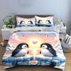 Penguins, icebergs, heart symbol. Bedding sets Duvet cover sets Duvet covers Pillowcases(1*Duvet Cover 2*Pillowcases without duvet insert)
