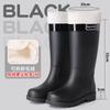 Fashion women's rain boots high tube platform muffin non-slip PVC rain shoes outdoor commuting rainy day rubber shoes travel shoes