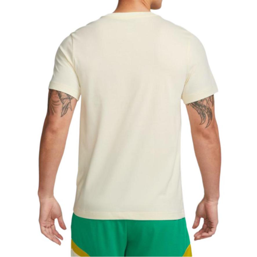 Nike Wzorzysty Nadruk Okrągły Dekolt Szybkoschnący Krótki Rękaw T-Shirt Męski Top Khaki FD0068-113