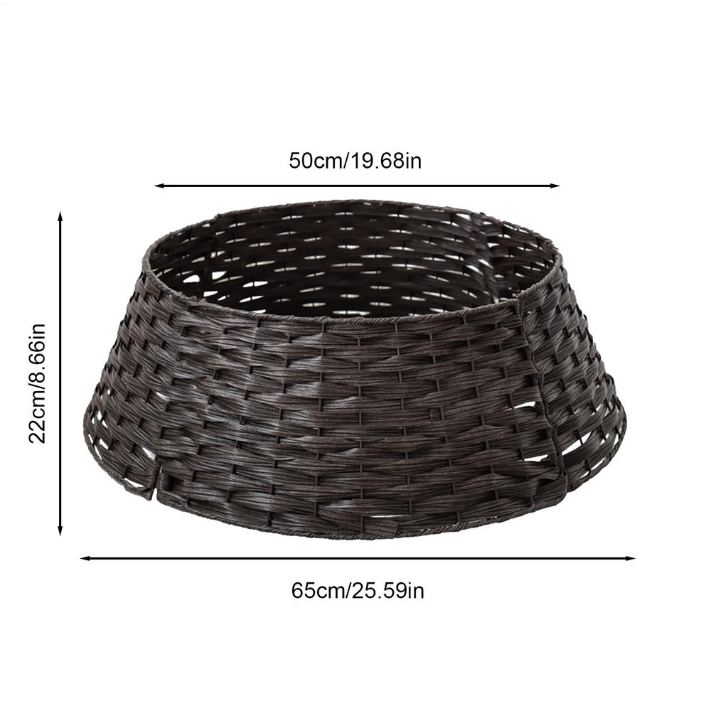 

Christmas Tree Ring Rustic Farmhouse Seasonal Festive Decoration Rattan Christmas Tree Collar For Living Room Photo Backdrops чорний