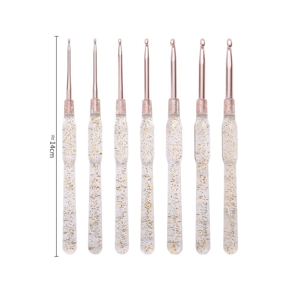 

7PCS Aluminum Crochet Hooks Set 2.0-5.0mm Hand-made DIY Knitting Tools Single-headed Colorful Clear Handles Knitting Crochet 7PCS прозрачный