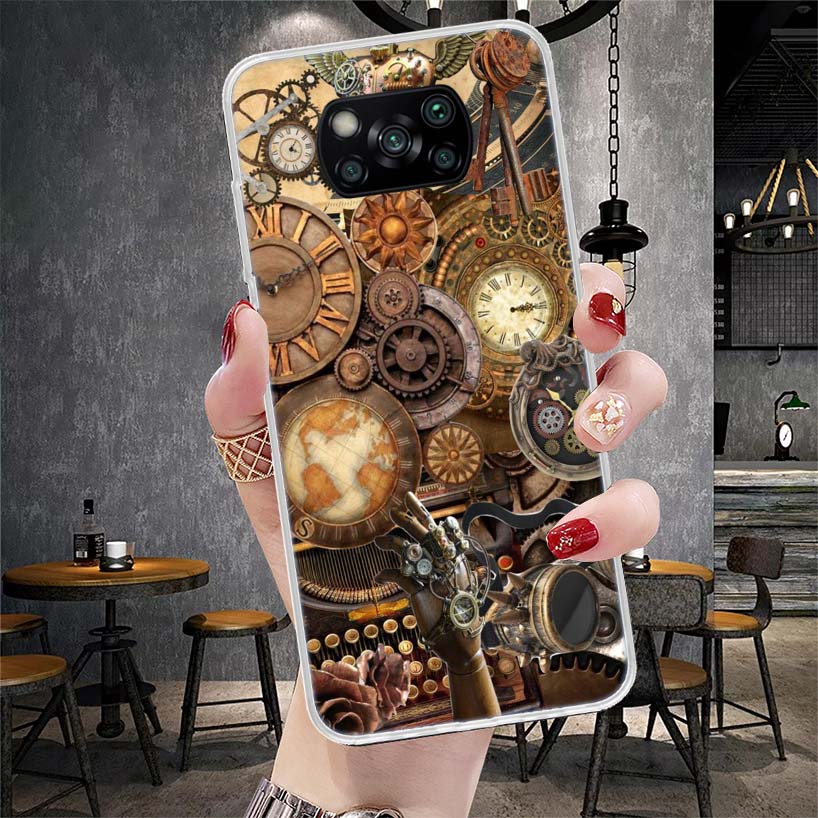

Steampunk Gear Mechanical Phone Case For Xiaomi Redmi 15C 15 13C 13 Poco X5 X6 X7 F7 Ultra M7 12C 12 10 10C 9C 9A 9T 9 Fundas Po Xiaomi Poco X7