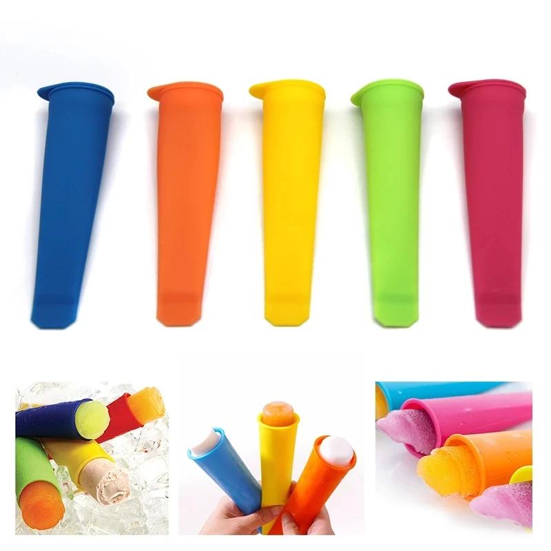 3pc/lot Summer Popsicle Maker Lolly Mould DIY Food-Grade Silicone Ice Cream Pop Mold Ice Lolly Ice Cube Mould Random Color