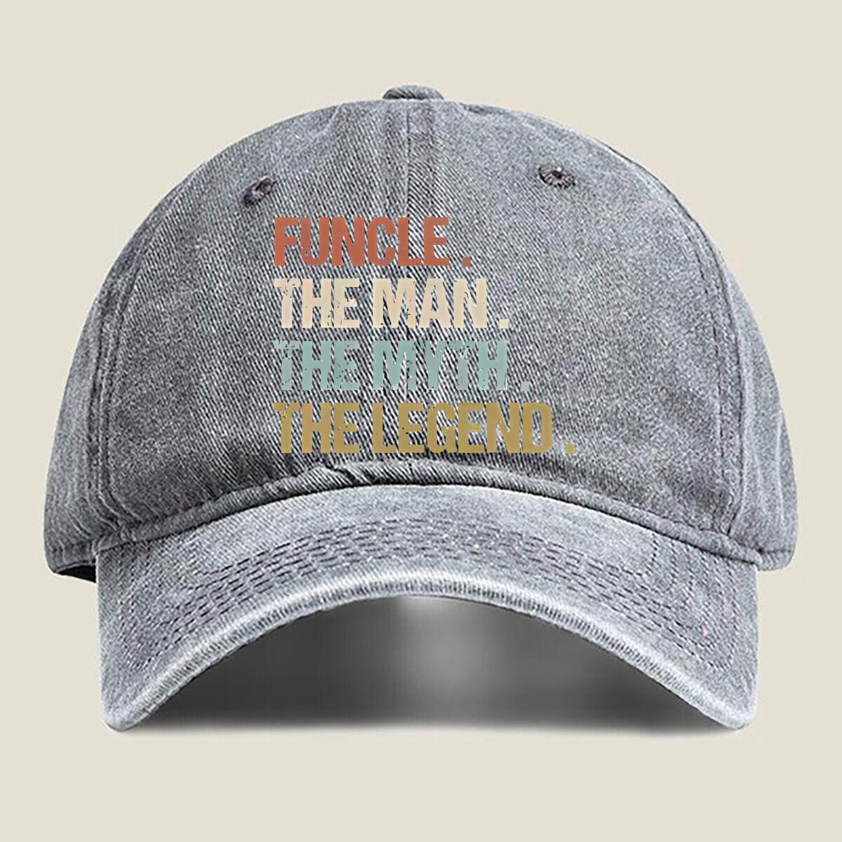 FUNCLE Legend Phrase Fashion Washed Baseball Cap Hat Outdoor Activities One Size