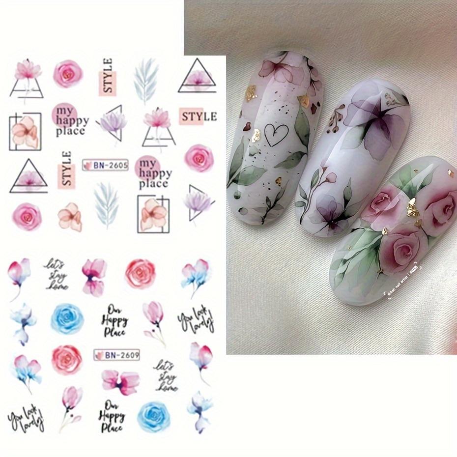 Nail Sticker Flower Water Transfer Nail Decal Wraps Nail Art Tips Manicure Decor