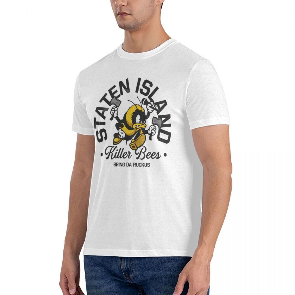 Wutang Clan Staten Island Killer Bees Men Crew Neck TShirt Oversized Tops Clothing Sleeve Tees Gift Idea T-Shirt