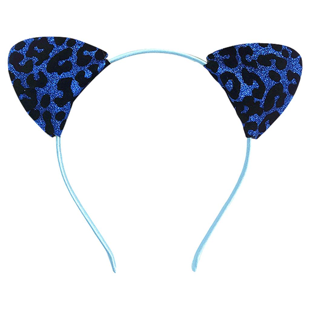 Leopard Cats Ear Headband for Casual and Formal Funny Glittering Ear Hairband Roleplay Supply Halloween Props Hairband