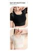 Peach Mesh Two-Piece Yoga Suit: Short Sleeve Racerback Nude Feeling Sports Top for Women