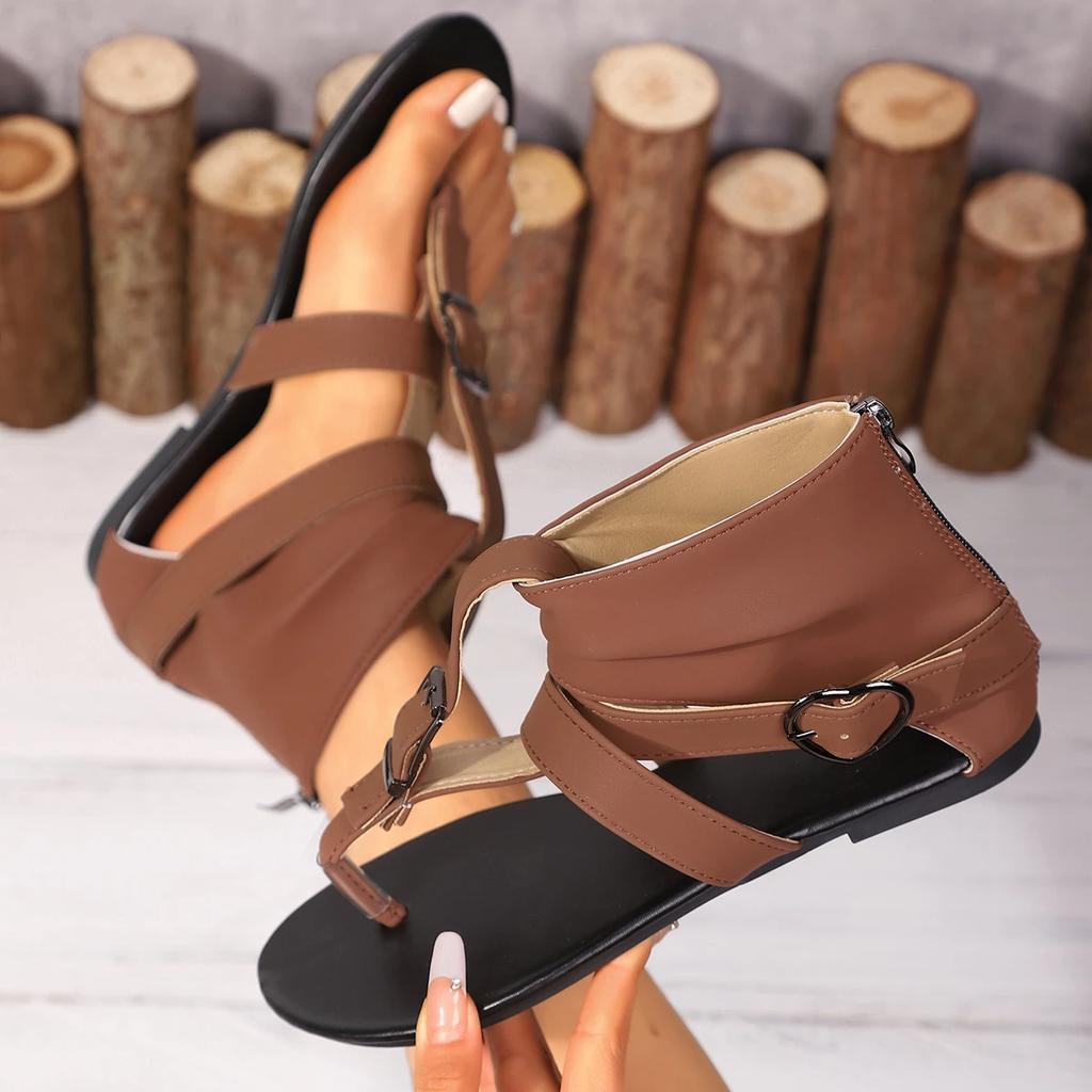 Fashion Women Sandals Denim Buckle Flat Sandals New 2025 Clip Toe Roman Flip Flops Comfortable Casual Shoes for Women Zapatos De Mujer