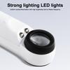 40X Handlupe mit zwei LED-Leuchten Identifikation Schmuck Diamant Jade Spiegel HD Lupe