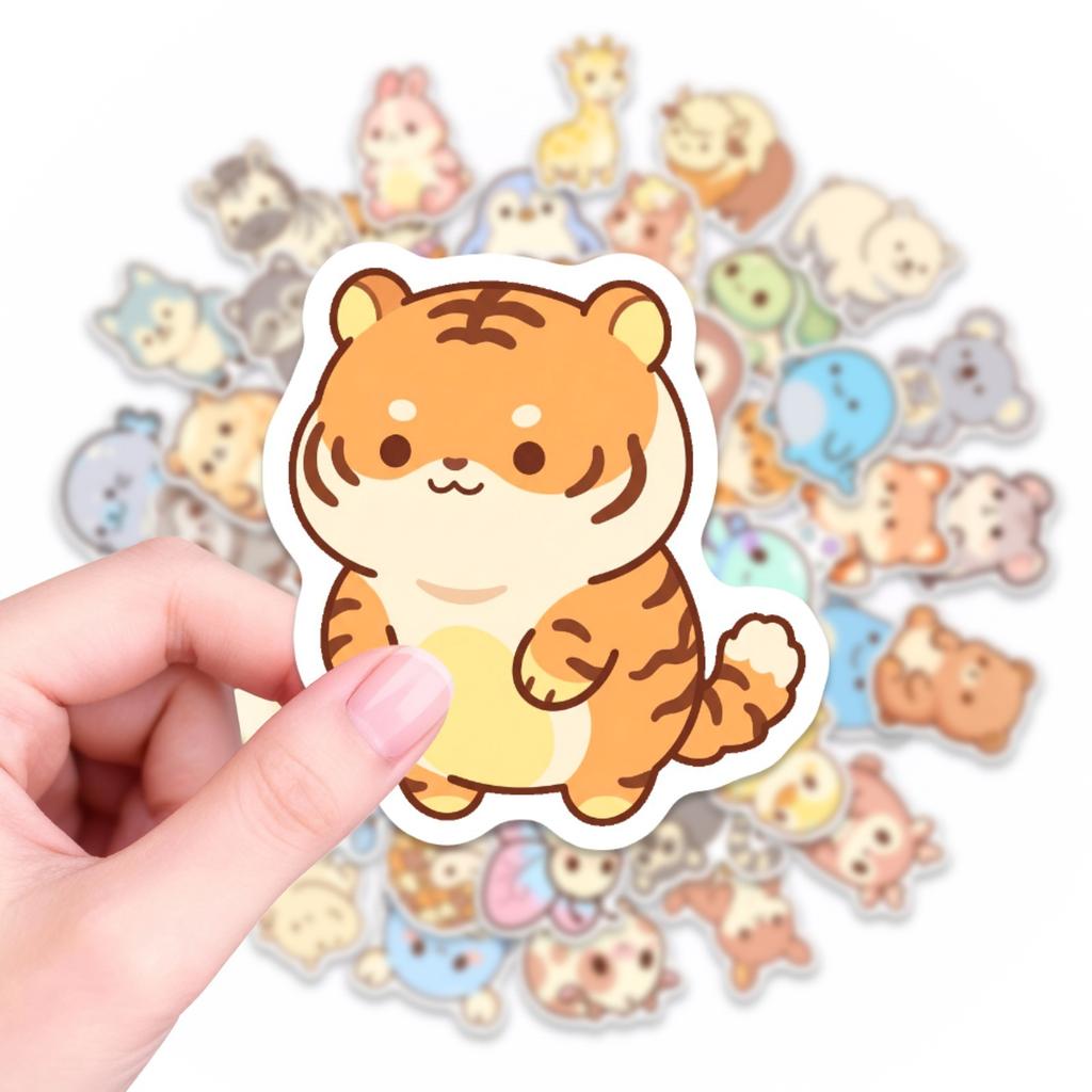 Dedicated To 50 Cartoon Mini Animal Stickers, Cute Healing And Cute Expression Stickers, Waterproof And Not Torn Can Be Ordered.