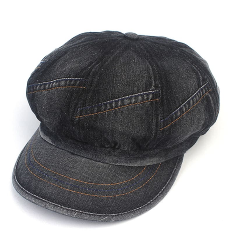 Universal chemistry Patchwork Black Denim Newsboy Cap